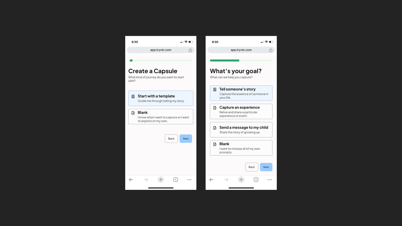 Virtual Time Capsule - Remote UX Designer